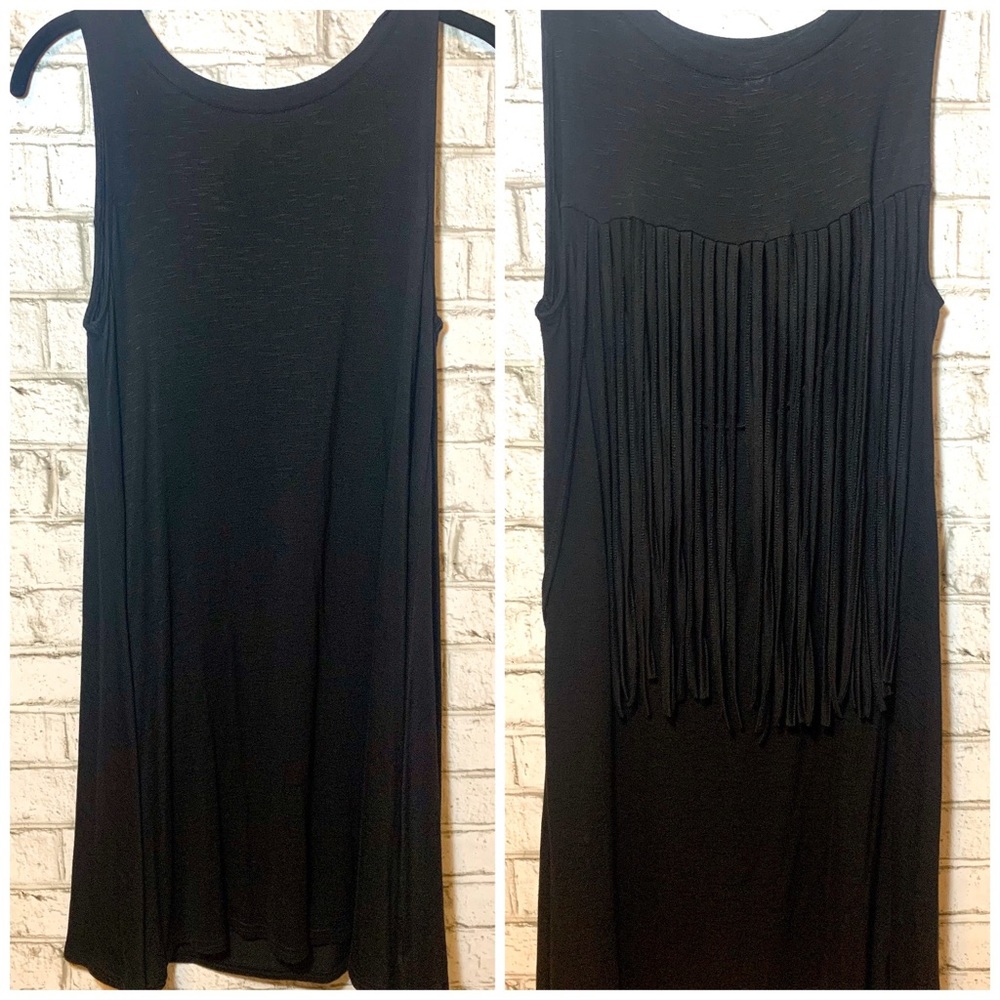 Francesca’s  black dress with fringe back